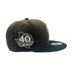 New Era Mens MLB Texas Rangers 40th Anniversary 1972-2012 59Fifty Fitted Hat 70794065 Walnut/Black, Grey Undervisor