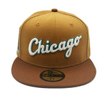New Era Mens MLB Chicago White Sox 95 Years 1901-1995 59Fifty Fitted Hat 70794075 Panama Toast, Grey Undervisor