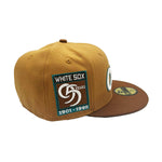 New Era Mens MLB Chicago White Sox 95 Years 1901-1995 59Fifty Fitted Hat 70794075 Panama Toast, Grey Undervisor