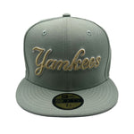 New Era Mens MLB New York Yankees Retro Script 49 World Series 59Fifty Fitted Hat 70799402 Everest, Grey Undervisor