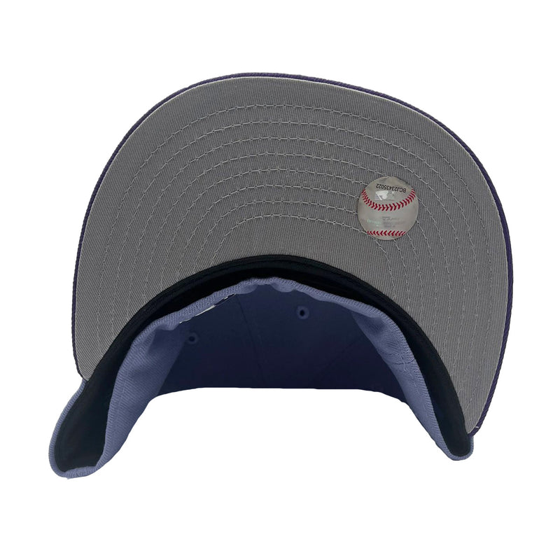 New Era Mens MLB Philadelphia Phillies Retro Script All Star Game 1996 59Fifty Fitted Hat 70802234 Lavender Deep, Grey Undervisor