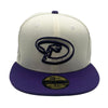New Era Mens MLB Arizona Diamondbacks World Champions 20th Anniversary 59Fifty Fitted Hat 70802235 Chrome Deep, Lavender Undervisor