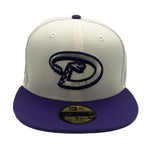 New Era Mens MLB Arizona Diamondbacks World Champions 20th Anniversary 59Fifty Fitted Hat 70802235 Chrome Deep, Lavender Undervisor