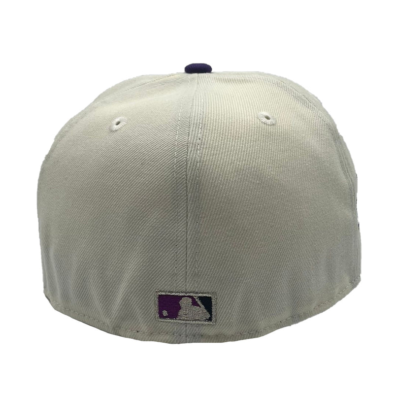 New Era Mens MLB Arizona Diamondbacks World Champions 20th Anniversary 59Fifty Fitted Hat 70802235 Chrome Deep, Lavender Undervisor