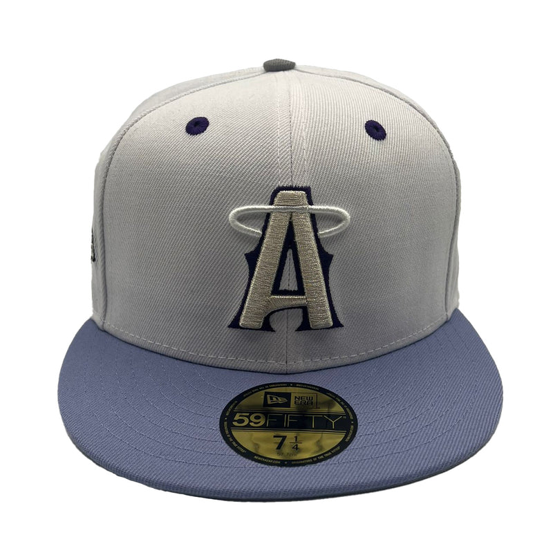 New Era Mens MLB Arizona Diamondbacks 2002 World Champions 20th Anniversary 59Fifty Fitted Hat 70802240 White/Lavender, Lavender Undervisor