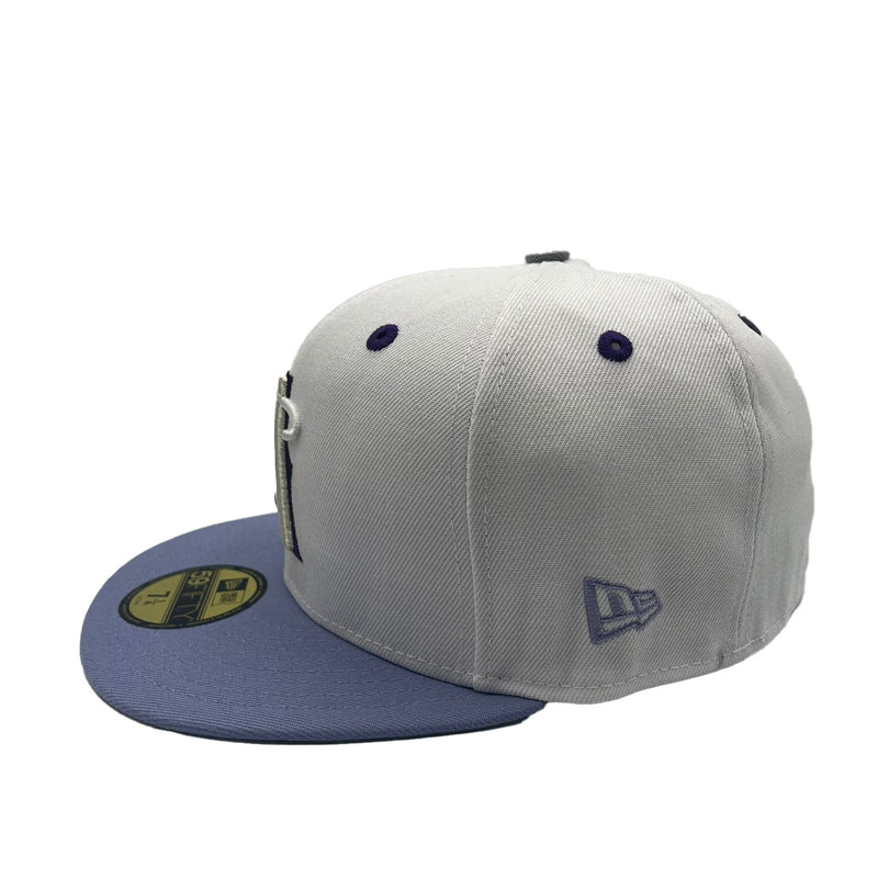 New Era Mens MLB Arizona Diamondbacks 2002 World Champions 20th Anniversary 59Fifty Fitted Hat 70802240 White/Lavender, Lavender Undervisor