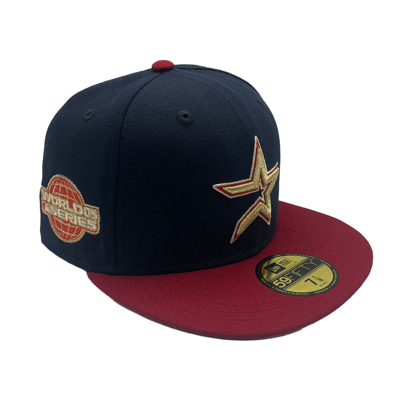 New Era Unisex MLB Houston Astros 2005 World Series 59Fifty Fitted Hat 70802391 Night Shift Navy/Red, Grey Undervisor