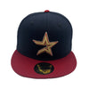 New Era Mens MLB Houston Astros 2005 World Series 59Fifty Fitted Hat 70802391 Night Shift Navy/Red, Grey Undervisor