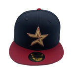 New Era Mens MLB Houston Astros 2005 World Series 59Fifty Fitted Hat 70802391 Night Shift Navy/Red, Grey Undervisor