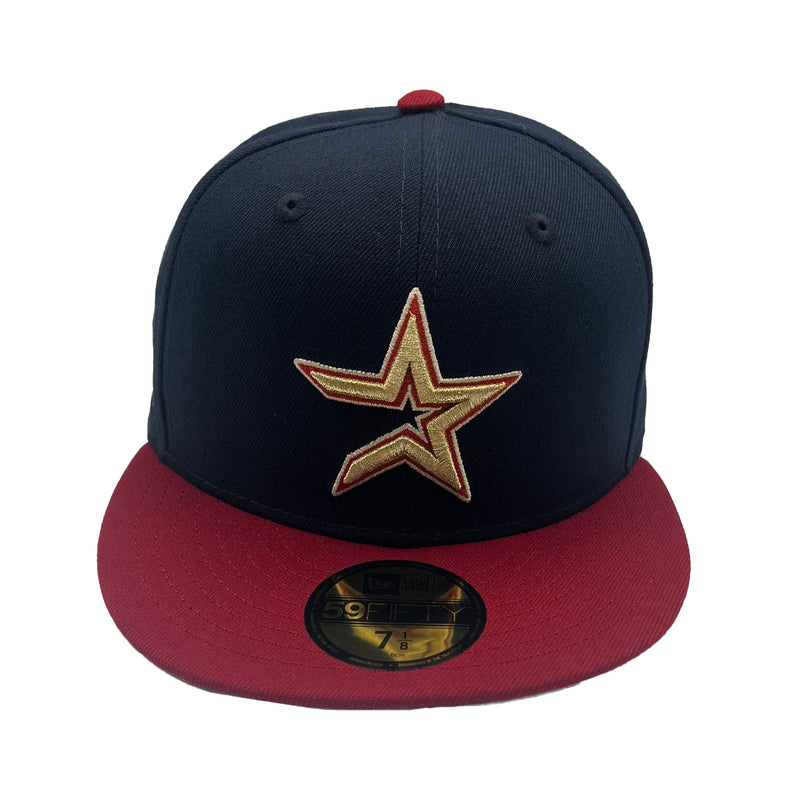 New Era Mens MLB Houston Astros 2005 World Series 59Fifty Fitted Hat 70802391 Night Shift Navy/Red, Grey Undervisor