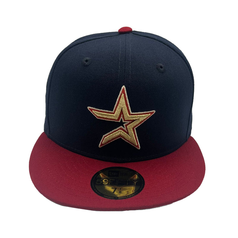 New Era Unisex MLB Houston Astros 2005 World Series 59Fifty Fitted Hat 70802391 Night Shift Navy/Red, Grey Undervisor