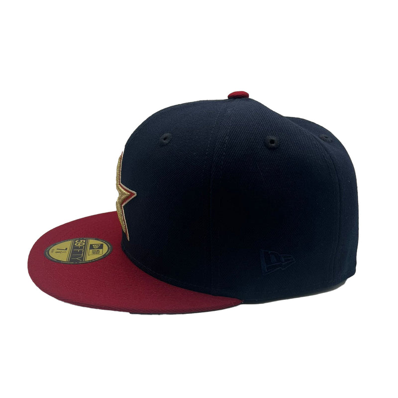 New Era Mens MLB Houston Astros 2005 World Series 59Fifty Fitted Hat 70802391 Night Shift Navy/Red, Grey Undervisor