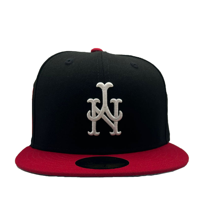 New Era Mens MLB New York Mets 25th Anniversary Miracle Mets 59Fifty Fitted Hat 70802399 Black/Scarlet, Grey Undervisor