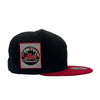 New Era Unisex MLB New York Mets 25th Anniversary Miracle Mets 59Fifty Fitted Hat 70802399 Black/Scarlet, Grey Undervisor
