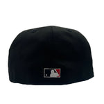 New Era Mens MLB New York Mets 25th Anniversary Miracle Mets 59Fifty Fitted Hat 70802399 Black/Scarlet, Grey Undervisor