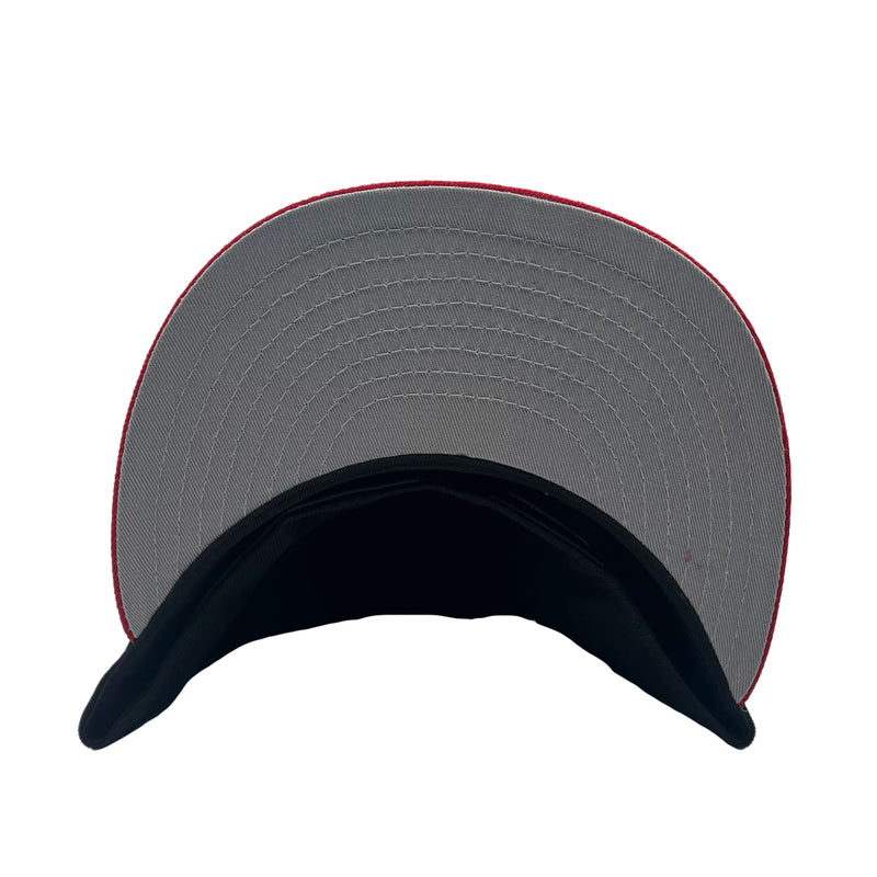 New Era Mens MLB New York Mets 25th Anniversary Miracle Mets 59Fifty Fitted Hat 70802399 Black/Scarlet, Grey Undervisor