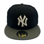 New Era Unisex MLB New York Yankees 1923-1998 Yankee Stadium 75 59Fifty Fitted Hat 70802629 Black/Olive, Grey Undervisor