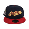 New Era Unisex MLB Cleveland Indians Inaugural Jacobs Field Season 1994 Side Patch 59Fifty Fitted Hat 70803804 Navy/Scarlet, Grey Undervisor