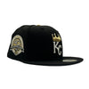 New Era Unisex MLB Kansas City Royals 40th Anniversary 1969-2009 59Fifty Fitted Hat 70816486 Black/Metallic Gold, Grey Undervisor
