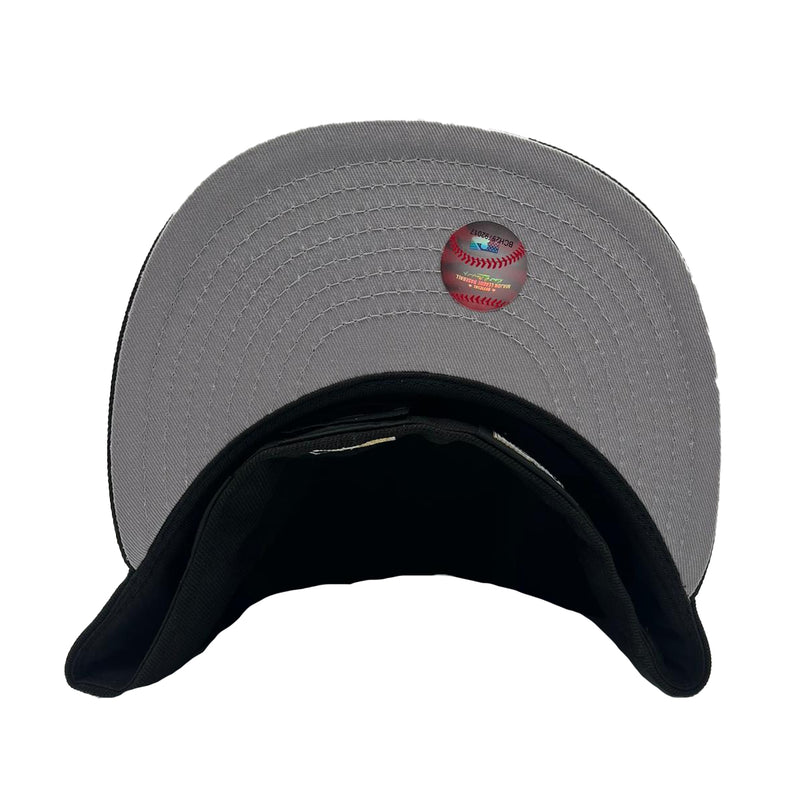 New Era Mens MLB Kansas City Royals 40th Anniversary 1969-2009 59Fifty Fitted Hat 70816486 Black/Metallic Gold, Grey Undervisor