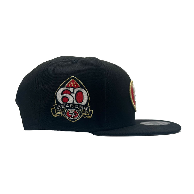 New Era Unisex NFL San Francisco 49ers 60 Seasons 1946-2006 9Fifty Snapback Hat 70816501 Black, Grey Undervisor