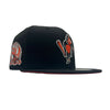 New Era Mens MLB Baltimore Orioles 50 Years 1954-2004 59Fifty Fitted Hat 70818198 Black, Orange Undervisor