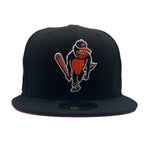New Era Mens MLB Baltimore Orioles 50 Years 1954-2004 59Fifty Fitted Hat 70818198 Black, Orange Undervisor
