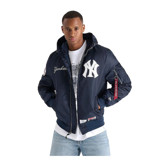 New Era Mens MLB New York Yankees Alpha Industries L-2B Bomber Jacket E1367BG26-60564139 OTC Navy