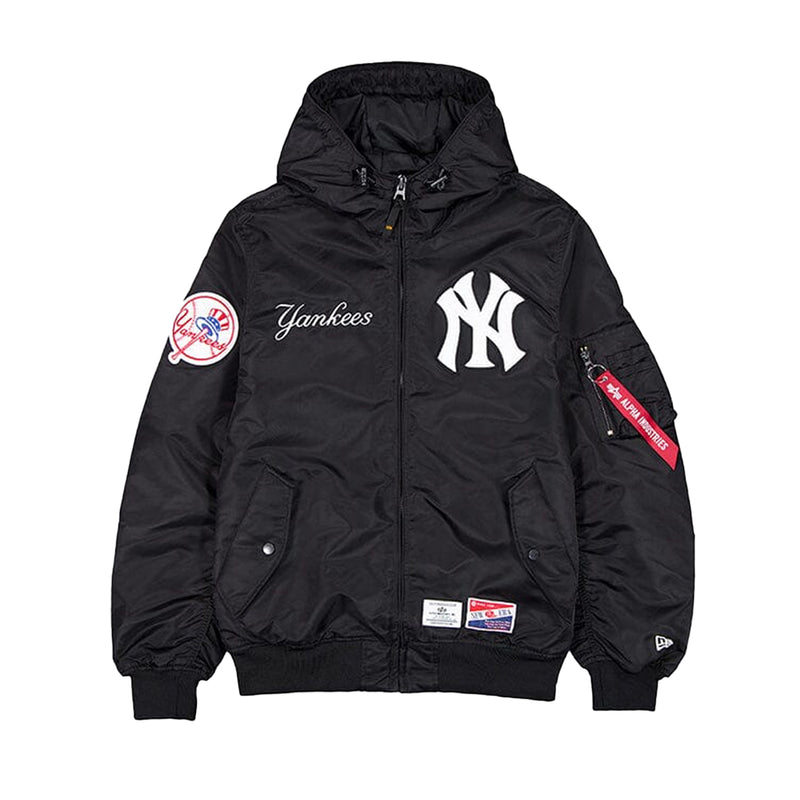 New Era Mens MLB New York Yankees Alpha Industries L-2B Bomber Jacket E1367BG26-60564181 Black