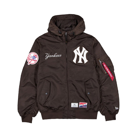 New Era Mens MLB New York Yankees Alpha Industries L-2B Bomber Jacket E1367BG26-60564183 Brown