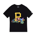 New Era Mens MLB Pittsburgh Pirates Blooming Crew Neck T-Shirt NE94011M-13090945 Black