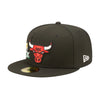 New Era Mens NBA Chicago Bulls Crown Champions 59Fifty Fitted Hat 60243461 Black, Grey Undervisor