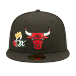 New Era Mens NBA Chicago Bulls Crown Champions 59Fifty Fitted Hat 60243461 Black, Grey Undervisor