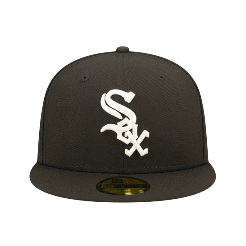 New Era Mens MLB Chicago White Sox Pop Sweat 59Fifty Fitted Hat 60243503 Black, Lavender Undervisor