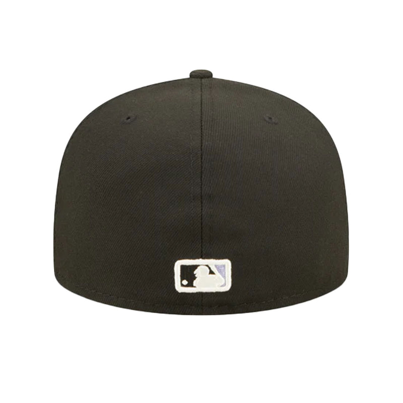 New Era Mens MLB Chicago White Sox Pop Sweat 59Fifty Fitted Hat 60243503 Black, Lavender Undervisor