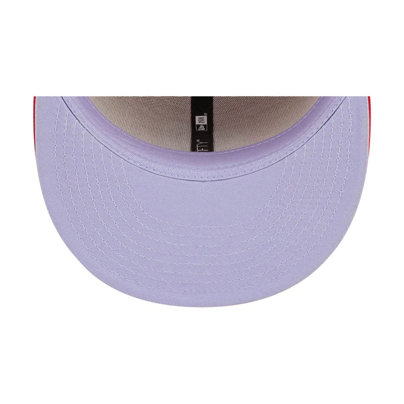 New Era Mens MLB Cincinnati Reds Pop Sweat 59Fifty Fitted Hat 60243516 Red, Lavender Undervisor