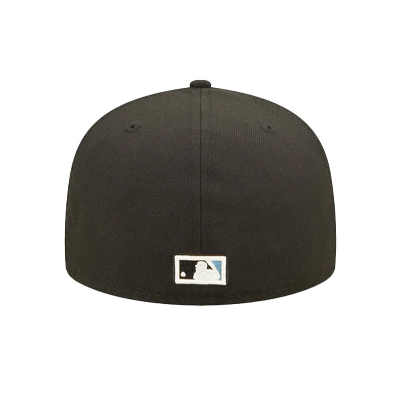 New Era Mens MLB Florida Marlins Pop Sweat 59Fifty Fitted Hat 60243518 Black, Sky Blue Undervisor