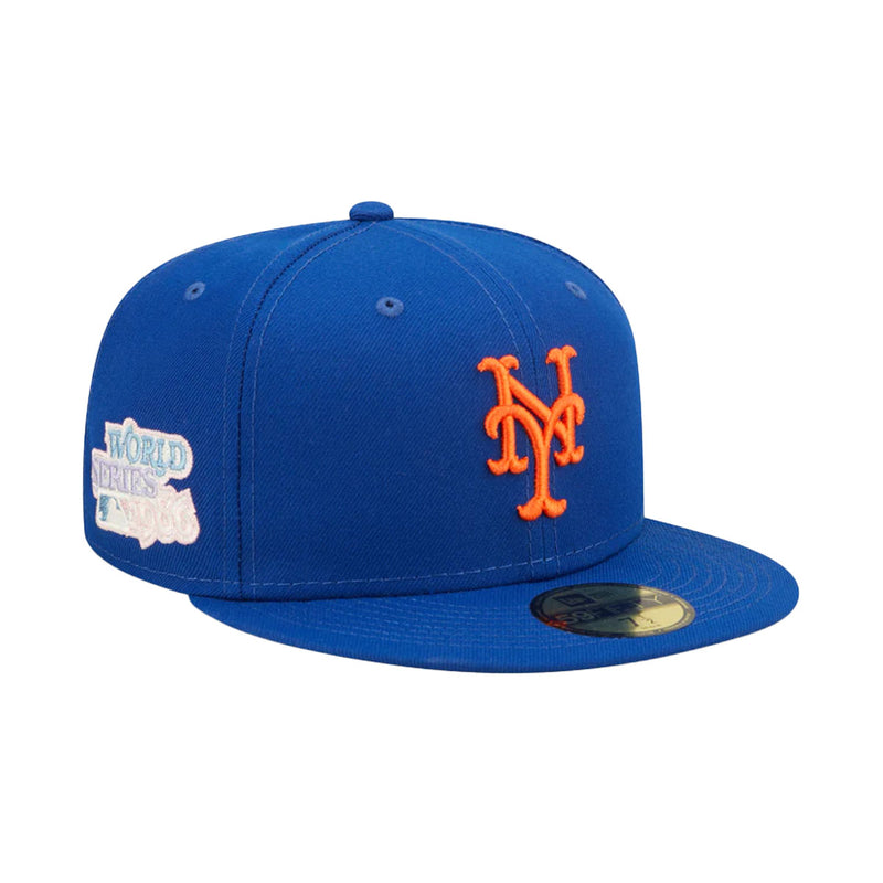 New Era Mens MLB New York Mets Pop Sweat 59Fifty Fitted Hat 60243520 Blue, Sky Blue Undervisor