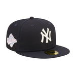 New Era Mens MLB New York Yankees Pop Sweat 59Fifty Fitted Hat 60243522 Navy, Pink Undervisor