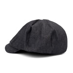 Nicholas Daley Mens Baker Newsboy Cap ND-AW24-BB2-CO-BK Black