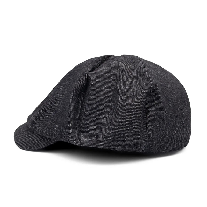 Nicholas Daley Mens Baker Newsboy Cap ND-AW24-BB2-CO-BK Black