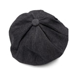 Nicholas Daley Mens Baker Newsboy Cap ND-AW24-BB2-CO-BK Black
