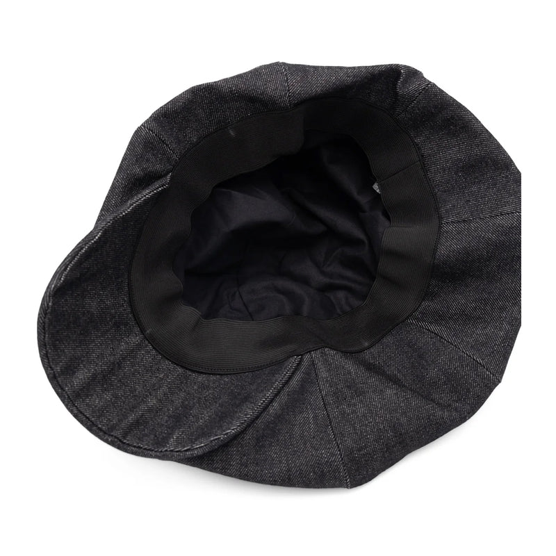 Nicholas Daley Mens Baker Newsboy Cap ND-AW24-BB2-CO-BK Black