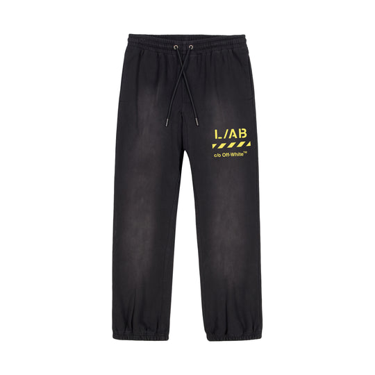 Off White Mens Diag Garment Wash Sweatpants LABF26B060-001 Black