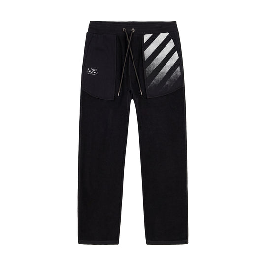 L/AB Mens Reverse Open Hem Sweatpants F26B073-001 Black