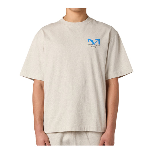 Off White Mens Blue Half Arrow Skate Crew Neck T-Shirt OMAA120F26JER00700-060 Grey Melange