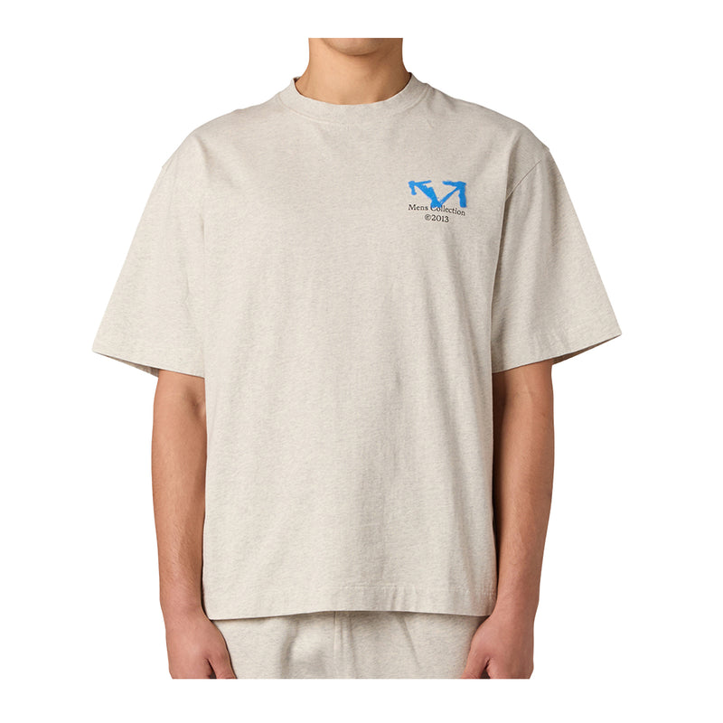Off White Mens Blue Half Arrow Skate Crew Neck T-Shirt OMAA120F26JER00700-060 Grey Melange