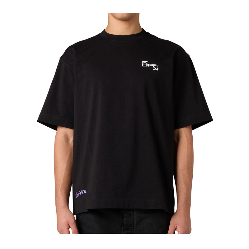 Off White Mens Archigeography Arrow Skate Crew Neck T-Shirt OMAA120F26JER00800-001 Black