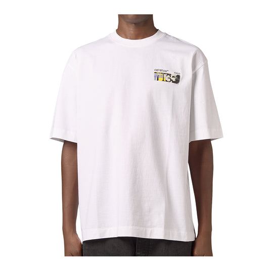 Off White Mens Industrial Arrow Skate Crew Neck T-Shirt OMAA120F26JER00Z10-100 White