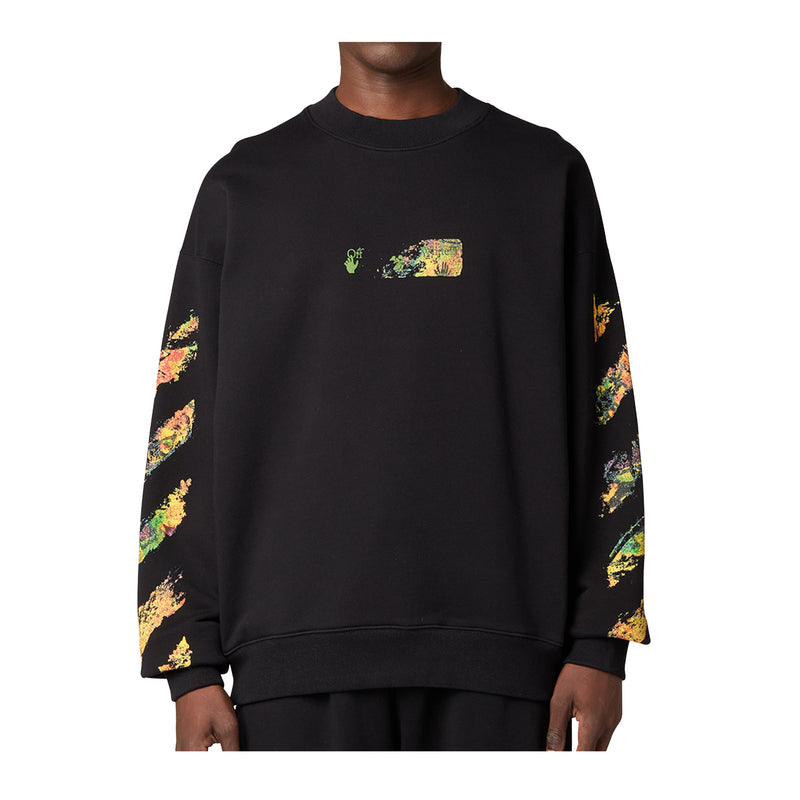 Off White Mens Spices Arrow Skate Long Sleeve Shirt OMBA054F26FLE00200-001 Black